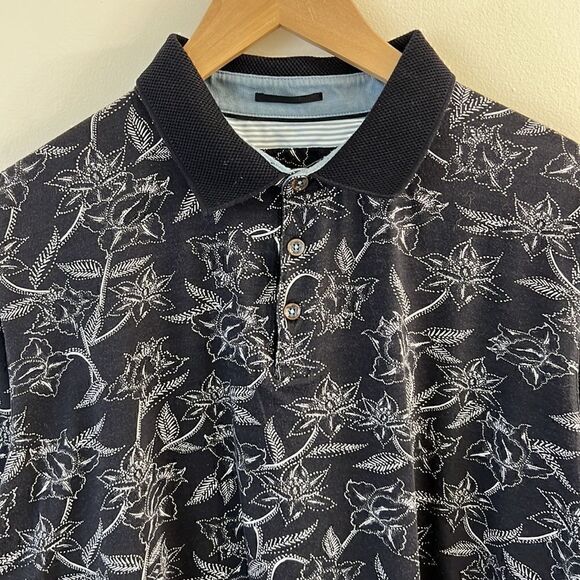 NWT Ted Baker Linear Floral Printed Polo Size 3XL - Picture 3 of 11